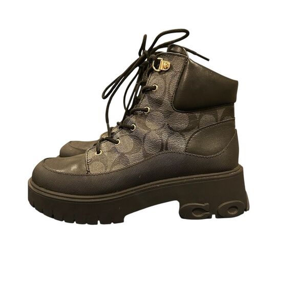Coach Black Royce Sig Boots in Signature 6.5 - Picture 4 of 4